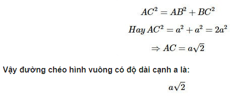 Chứng minh công thức đường chéo của hình vuông