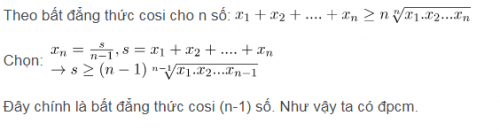 Chứng minh, nguyên lý bất đẳng thức Cosi n số không âm