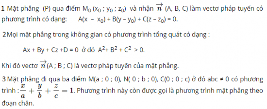 Phương trình mặt phẳng