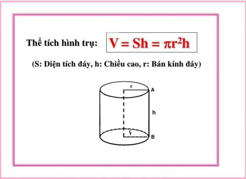 Cách tính thể tích hình trụ